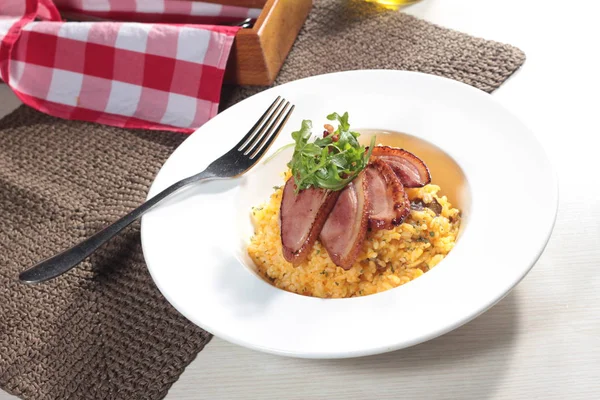 Risotto 'nun mutfak fotoğrafı.