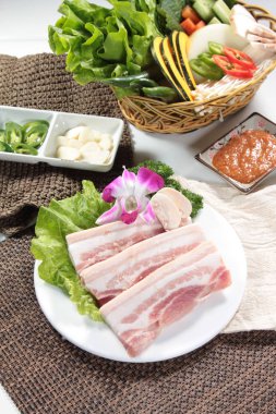 Çiğ domuz mutfağı fotoğrafı