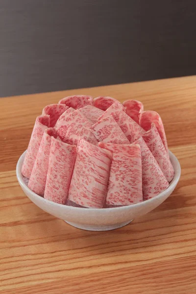 Closeup Raw Pork Plate — Fotografia de Stock