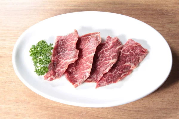 Ein Küchenfoto Von Rohem Rindfleisch — Stockfoto