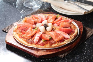 İtalyan pizza yakın çekim