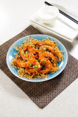 Lezzetli deniz yemeklerinin yakın görüntüsü