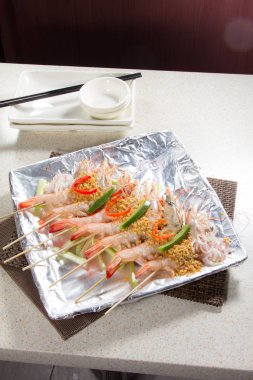 Lezzetli deniz yemeklerinin yakın görüntüsü