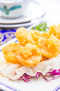 fried squid with cheese and lemon