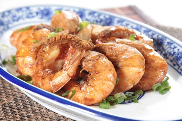 Close View Delicious Grilled Shrimps Background — Fotografia de Stock
