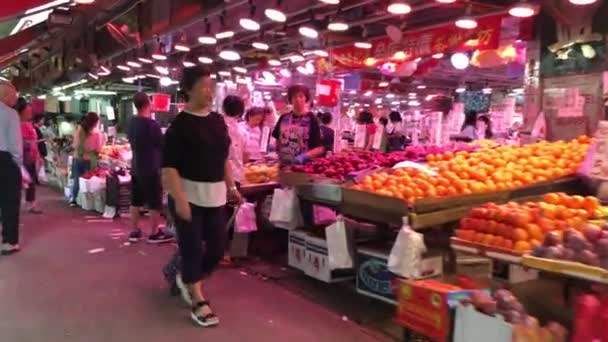 Tai District Χονγκ Κονγκ Στις Οκτωβρίου 2017 Άνθρωποι Αγοράζουν Φρέσκα — Αρχείο Βίντεο