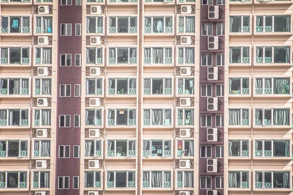 Hustá Městská Architektonická Krajina Hongkongu — Stock fotografie