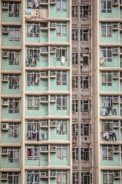 Densa Paisagem Urbana Arquitetônica Hong Kong — Fotografia de Stock