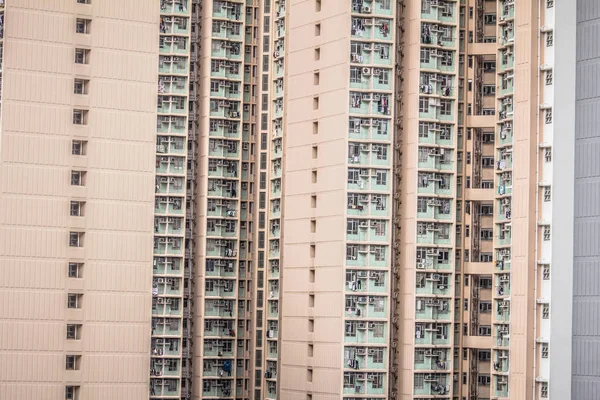 Densa Paisagem Urbana Arquitetônica Hong Kong — Fotografia de Stock