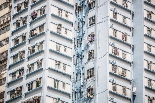 Densa Paisagem Urbana Arquitetônica Hong Kong — Fotografia de Stock