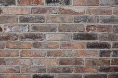 Vintage tuğla duvar, kırmızı taş bloklar closeup eski doku