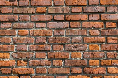 kırmızı tuğla duvar dokusu grunge arkaplan vignetted köşeler, iç tasarım için kullanılabilir