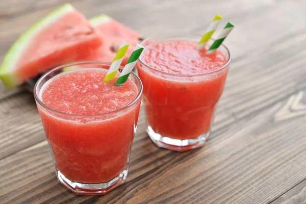 Watermelon smothie in glass — Stock Photo, Image