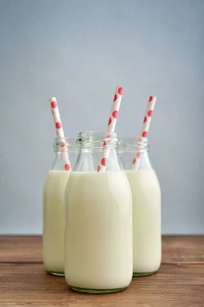 Retro milk bottles — Stock Photo, Image