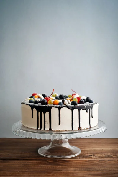 과일 생일 케이크 — 스톡 사진