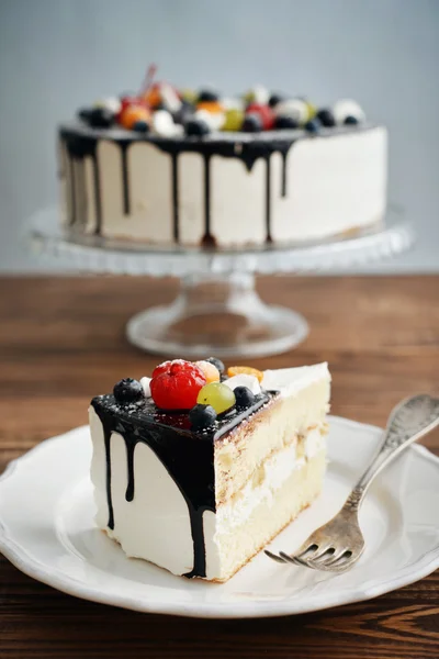Fruit birthday cake — Stock Photo, Image
