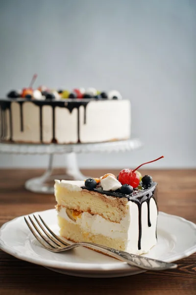 Fruit birthday cake — Stock Photo, Image