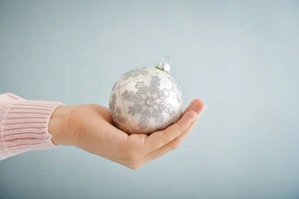 White christmas ball — Stock Photo, Image