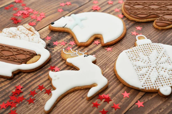 Biscoitos de gengibre caseiros de Natal — Fotografia de Stock