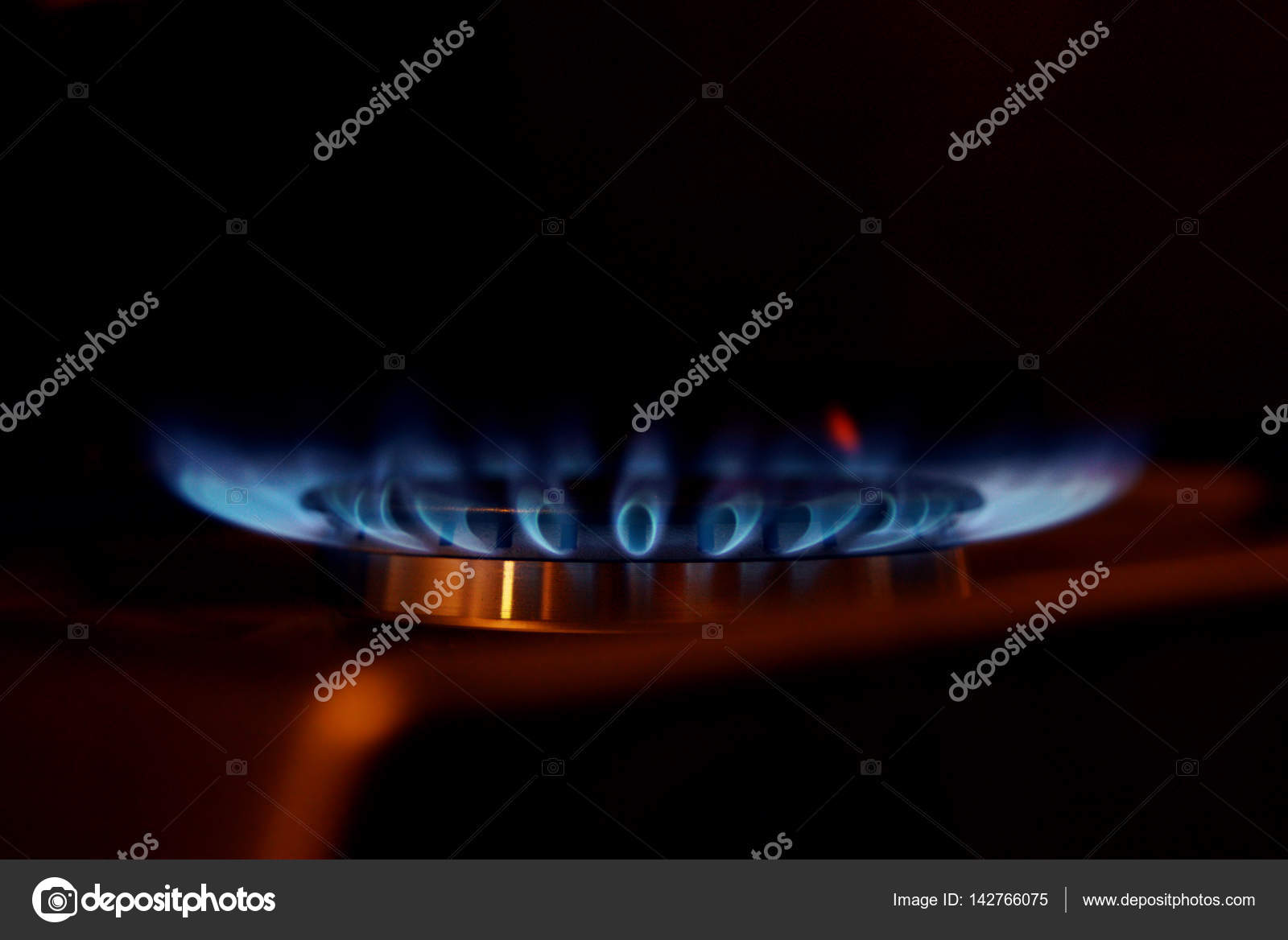 Gas Flame On Domestic Stovetop Stock Photo Gas Flame On Domestic Stovetop Stock Photo