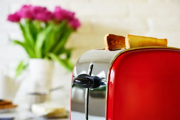 Toaster with bread — Stock Photo, Image
