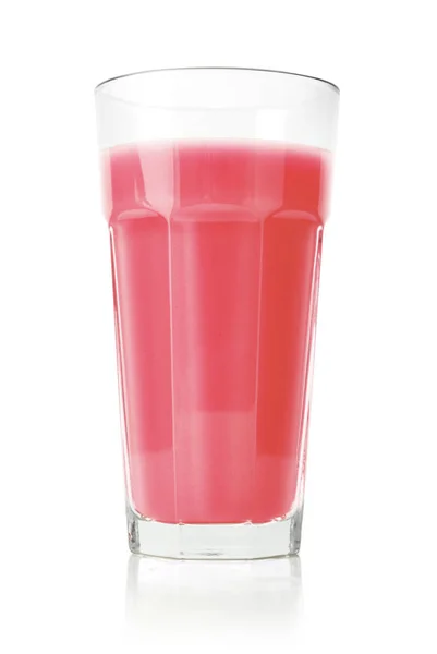 玻璃杯中的草莓冰沙 — 图库照片
