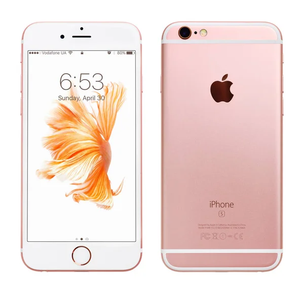 Gül altın elma iphone 6s — Stok fotoğraf