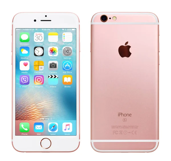 Gül altın elma iphone 6s — Stok fotoğraf