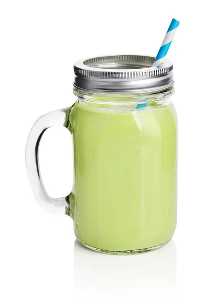 健康的鳄梨绿色果汁 — 图库照片