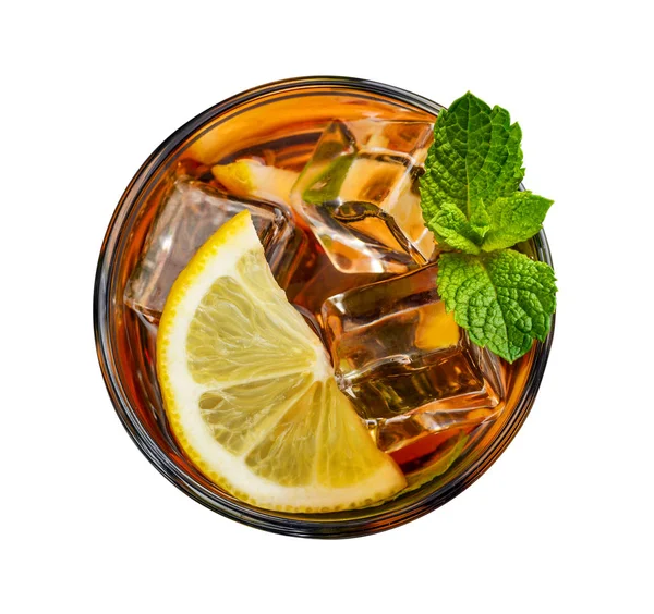 Bicchiere di tè freddo al limone — Foto Stock