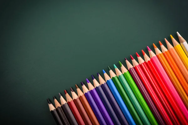 Bottom border of colorful pencil — Stock Photo, Image