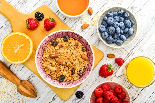 Ingrediënten voor gezond ontbijt — Stockfoto