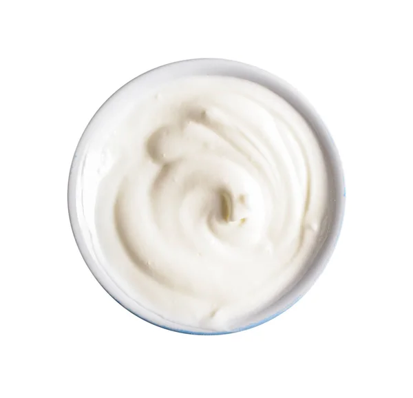 Greek yogurt in bowl — Stock Photo, Image