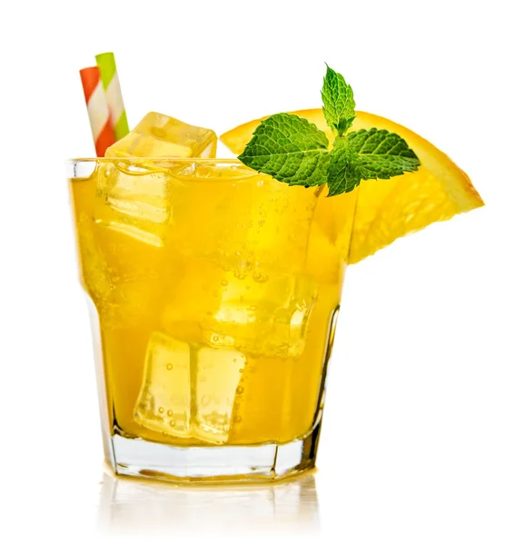 Glass of orange soda — Stock Photo, Image