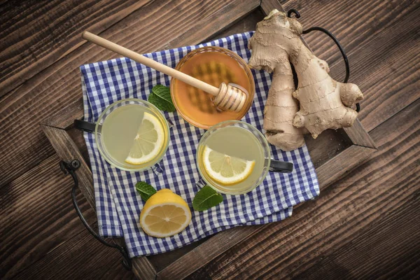 Ingefära te med citron — Stockfoto