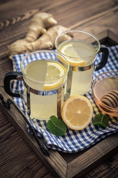 Ingefära te med citron — Stockfoto