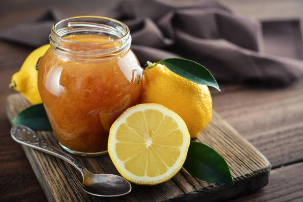 Lemon jam in jar — Stock Photo, Image