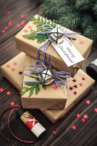 Pile of christmas gifts — Stock Photo, Image