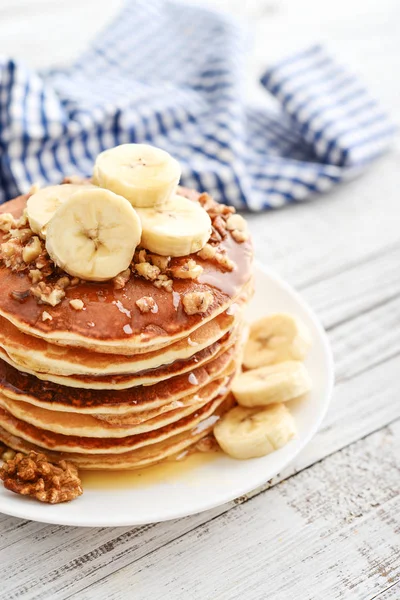 Pannkakor med banan — Stockfoto