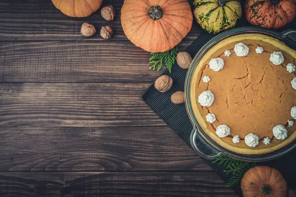 Torta de abóbora com chantilly — Fotografia de Stock