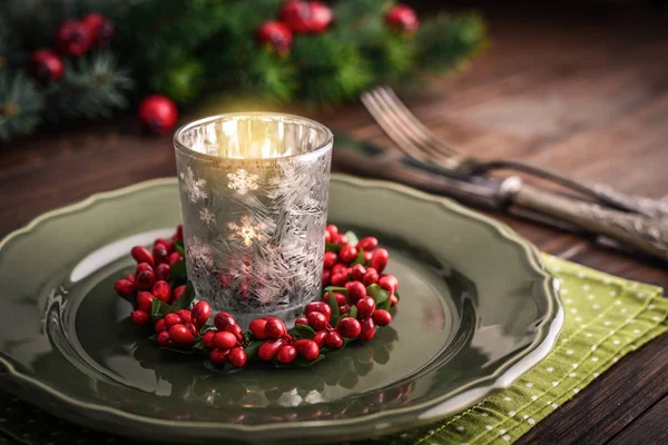 Apparecchiatura tavola di Natale — Foto Stock