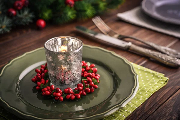 Cenário de mesa de Natal — Fotografia de Stock