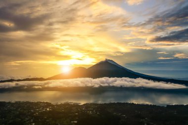 Beautiful view on Agung volcano clipart