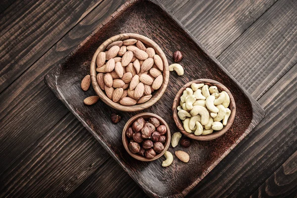 Almonds, cashew and hazelnuts