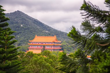 Po Lin Monastery is a Buddhist monastery, in Ngong Ping Plateau, clipart