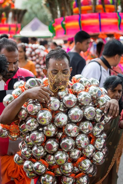 Georgetown, Penang, Malajsie - 9 února 2017: Hinduistické ctitel — Stock fotografie