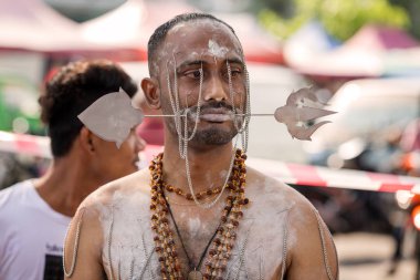 Georgetown, Penang, Malezya - 9 Şubat 2017: Hindu devotee 