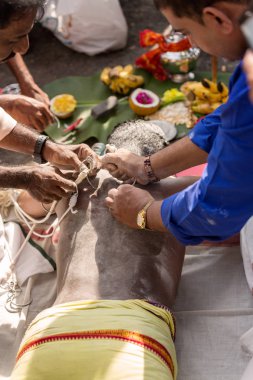 Georgetown, Penang, Malezya - 9 Şubat 2017: Hindu devotee 