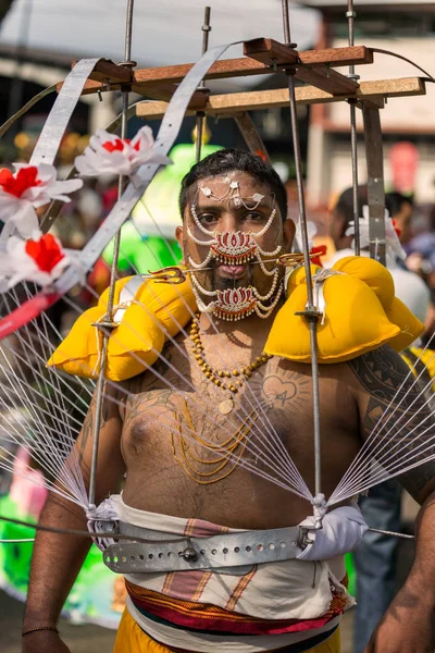 Georgetown, Penang, Malajsie - 9 února 2017: Hinduistické ctitel — Stock fotografie