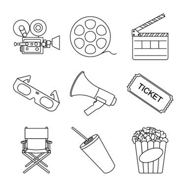 Sinema simgesi seti